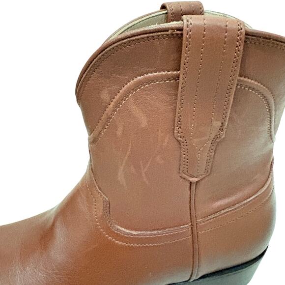 Tecovas Revivals Women’s Leather Roper Boots Bourbon Brown Short Booties 8B - Picture 7 of 16
